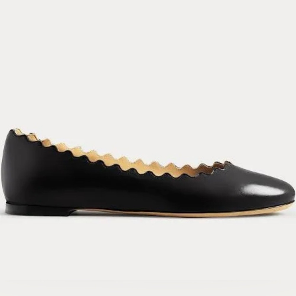 Chloe Black Scalloped Flats